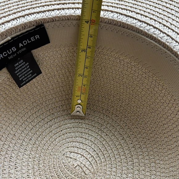 Marcus Adler Floppy Sun Hat w/gold braided chain intertwined with floral ribbon - Picture 8 of 10